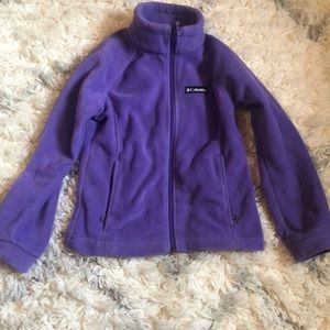Girls Columbia Zip Up Fleece Purple Small